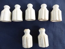 7 glands cordon store fenêtre Porcelaine décoration rideau Ancien Ht 4,2-4,6 cm