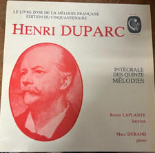 BRUNO LAPLANTE - MARC DURAND / DUPARC melodies   / CALLIOPE