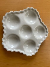 ASSIETTE A HUITRES PLAT A OEUFS/ POMMES AGRUMES EN CERAMIQUE  Blanc VINTAGE