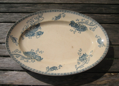 Ancien plat ovale faience - ancien, en