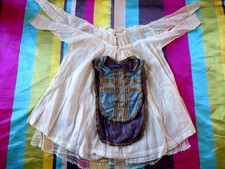 LINGE ANCIEN MINIATURE  XIXéme CHASUBLE SOIE OR  AUBES BOURSE  JESUS CURIOSITE