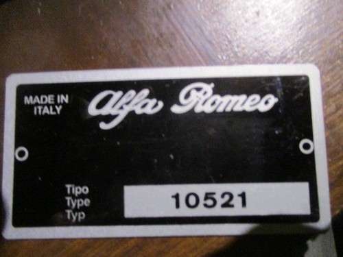 Plaque type alfa romeo bertone - plaque,