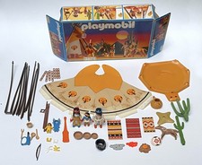 Playmobil 3871 tee-pee famille indienne 1996 manque 1 chaîne + boîte en TBE