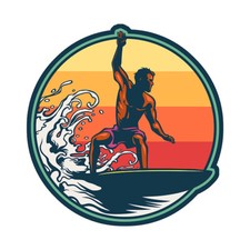 STICKER SURF SURFING SURFER