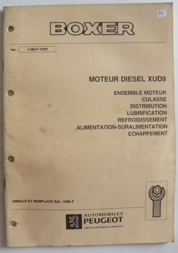 Manuel atelier peugeot - d'atelier, boxer