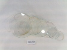 Lot de 6 plaques de verre rondes épaisseur 2 mm Ø de 25 mm à 62 mm (CU89)