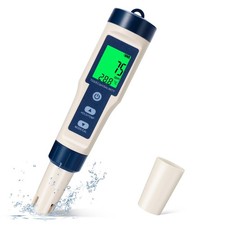 pH Mètre 5 en 1, Testeur de Qualité de lEau pour pH/TDS/EC/Salinité/Températu...