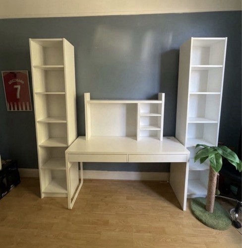 Bureau blanc ikea autoportant - blanc,
