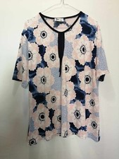 Blouse bleu et rose viscose