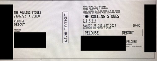 Billet concert rolling stones - billet,