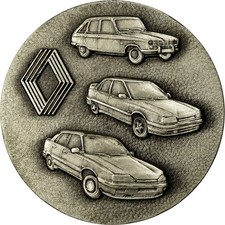 France, Médaille, Usine Renault Sandouville, Normandie, 1989, VZ, Silvered