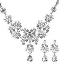 2 Pcs Ensemble Collier Boucle D'oreille Parure De Bijoux Mariage