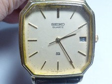 Montre Vintage Seiko Quartz 8222-5060 Plaqué Or Barillet Date Analogique 
