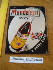 PLAQUE MIROIR Pub *** MANDA-VITT *** VITTEL SODA CUISENIER CROIX LORRAINE