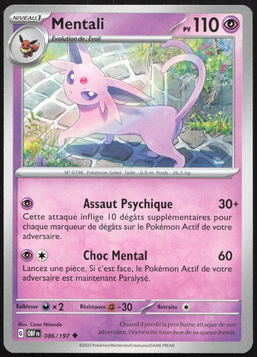 Carte pokémon mentali 086 - carte, 086/197