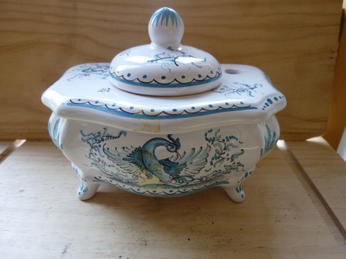Ancien encrier porcelaine - encrier,