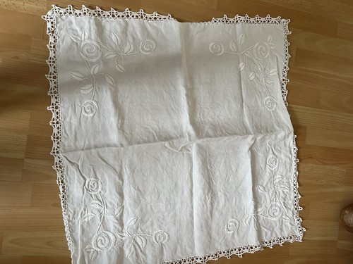 Napperon nappe ancien - ancien, broderie
