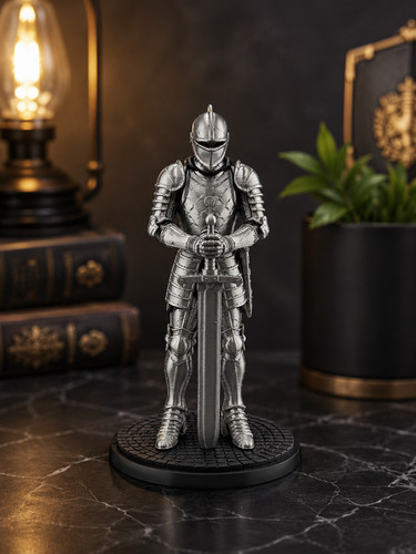Medieval knight statue desk - medieval,