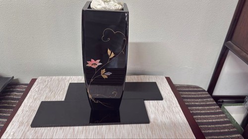 Vase fleurs bois laqué - vase,