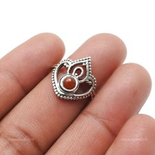 Cornaline Pierre Bande Fille Couronne Bobo Bague Bijoux Taille 7 925 Argent