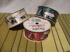 3 rouleaux ruban tissus imprimés Noel (3x2,74 metres) / neufs sans emballages 