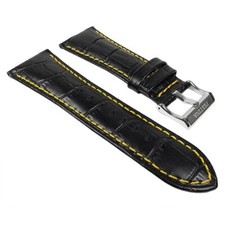 Festina Bracelet de Rechange Cuir 28mm Noir/Jaune F16235/7 F16234 F16294