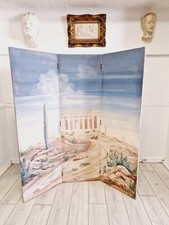 Ancien écran séparateur de pièce paravent français "Le Panthéon"