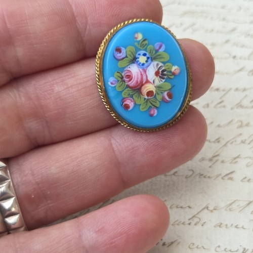 Bijou ancien porcelaine bleue - bijou,