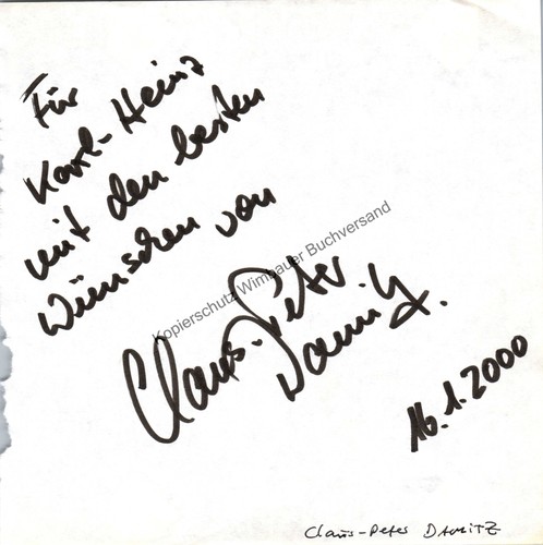 Original autograph claus peter - autograph, claus-peter