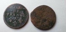 MONNAIE ROYALE FRANCE 2 PIECES LIARD DE FRANCE LOUIS XIV DS LEUR JUS A APPRECIER