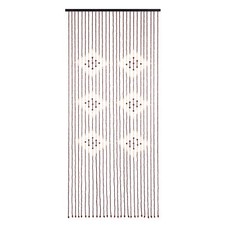 Rideau de porte avec perles en bambou 200 x 90 cm et fixation bande scratch