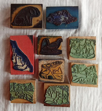 Lot 9 Anciens Tampons Encreur