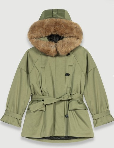Maje hooded parka - hooded, olive