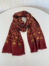 Foulard écharpe en soie Passigatti bordeaux luxe Vintage Cadeau femme FO620