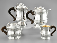 TETARD Frères :  Service à Thé / Café complet argent massif  Vermeil St. Régence