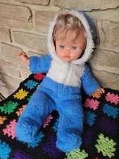 ANCIENNE POUPÉE TÊTE CELLULOÏD CORPS SOUPLE COMBINAISON MOUMOUTE VINTAGE