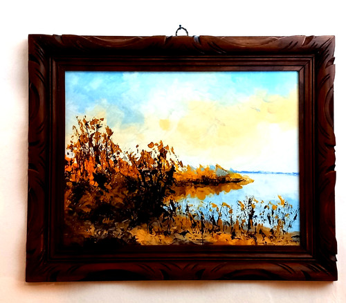 Huile couteau automne - huile, "automne