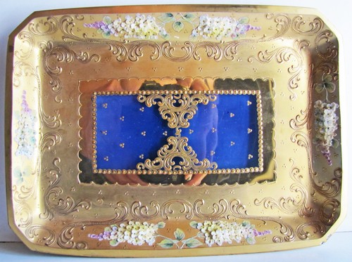 Plat verre doré émaillé - en,