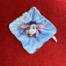 ?? Doudou Plat Âne Bourriquet Bleu Violet Rayé DISNEY NICOTOY NEUF