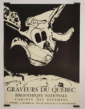 Graveurs du Québec 1969 Affiche Originale Exposition Abstrait