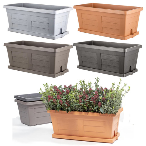 Grand pot jardin effet bois - grand, de