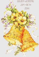 Croix Point Mariage Anniversaire Kit Échantillon Ou Motif Florashell Doré Bells