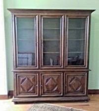 Belle bibliothèque merisier massif, chevillé bois style directoire