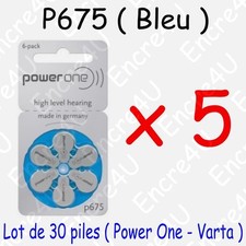 30 piles auditives : BLEU P675 ( = 5 blisters )