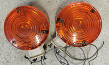2 feux orange ronds vintage ronds Sesaly F-75