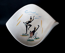 PLAT EN CÉRAMIQUE VALLAURIS 1950 - 1960  DECOR AFRICAIN Thème Joséphine BAKER