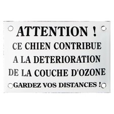 Plaque humoristique émaillée