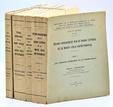 Henri Termier : ETUDES GEOLOGIQUES MAROC CENTRAL & MOYEN ATLAS. 1936, 4 volumes