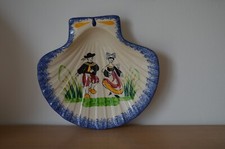 Bretagne faïencerie PERROS GUIREC vintage  COQUILLE St Jacques 28 CM DE DIAMETRE