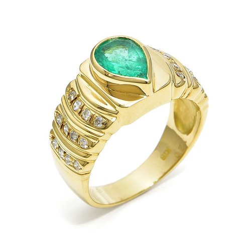 Bague diamant émeraude - bague,